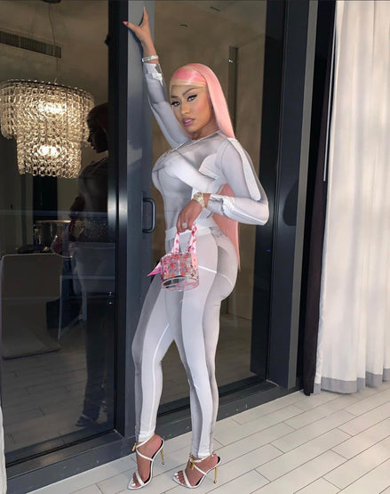 Nicki Minaj in TTSWTRS bodysuit and leggings from FW19/20