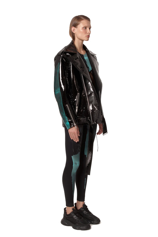 Black lacquer “TIME” jacket