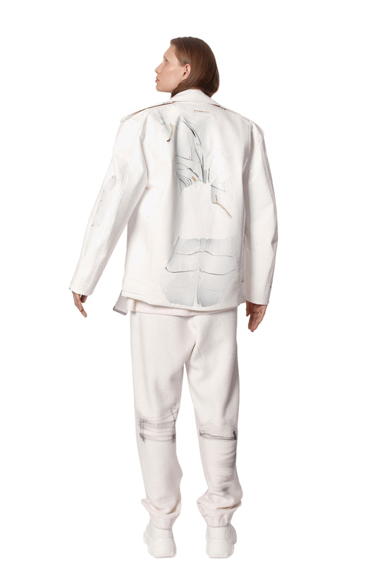 White lacquer “ROBOT” jacket