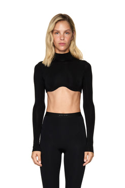 Top with long sleeves BLACK