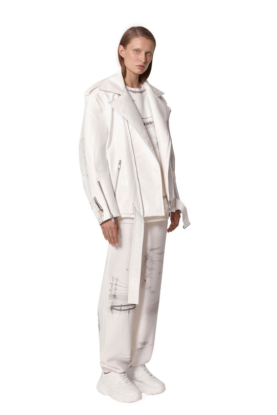 White lacquer “ROBOT” jacket