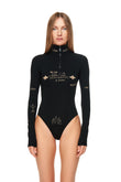 Printed bodysuit black