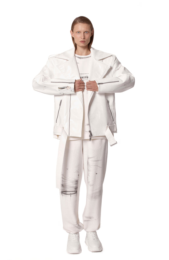 White lacquer “ROBOT” jacket