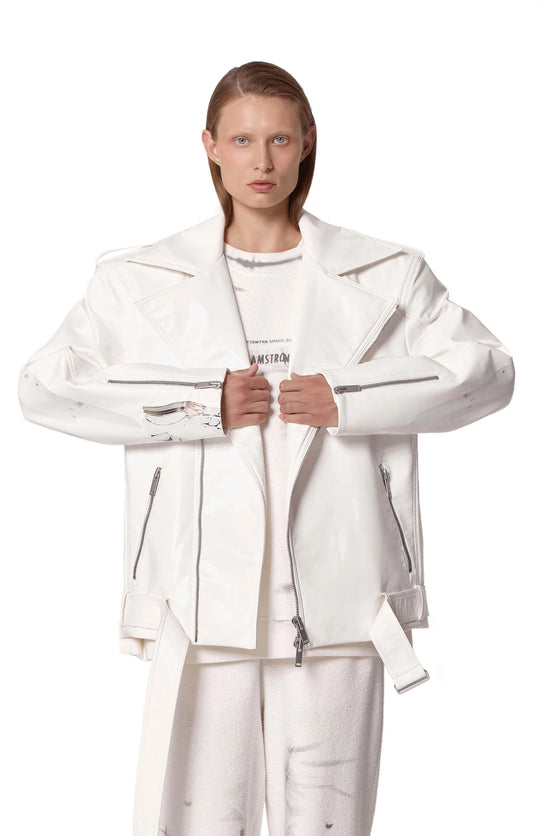 White lacquer “ROBOT” jacket