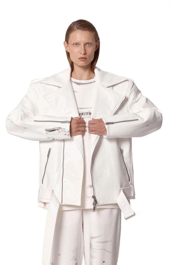 White lacquer “ROBOT” jacket