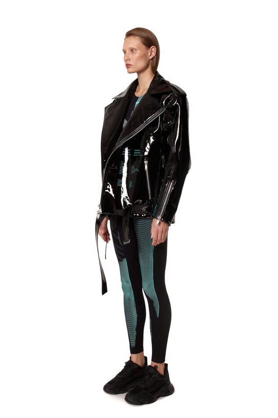 Black lacquer “TIME” jacket