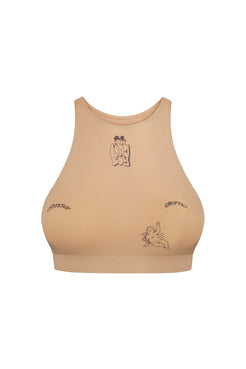 Tattooed Beige Top