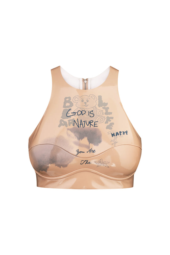 Tattooed lacquer Beige Top