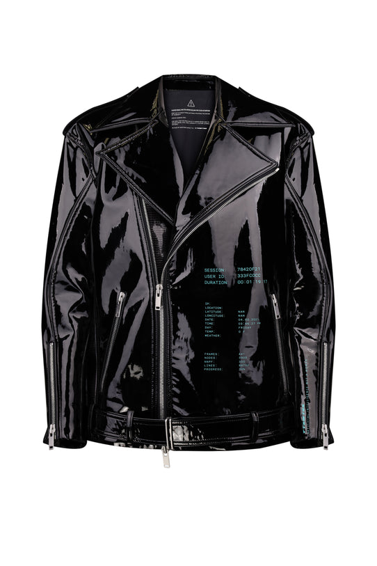 Black lacquer “TIME” jacket