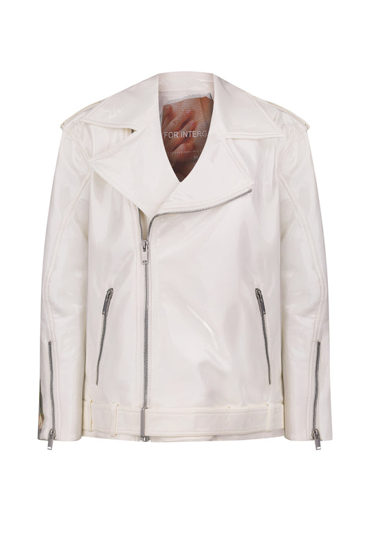 White lacquer “ROBOT” jacket
