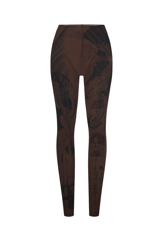 Tattooed Brown Leggings