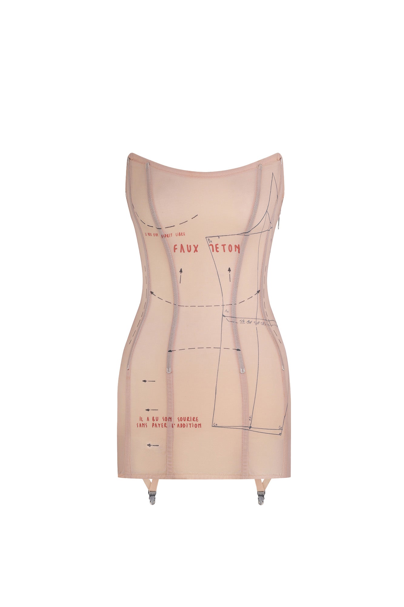 Slimming Mesh Corset Dress Beige / M ttswtrs Slimming Mesh Corset Dress Beige / M ttswtrs
