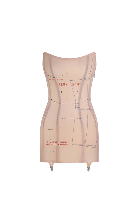 Slimming mesh corset dress