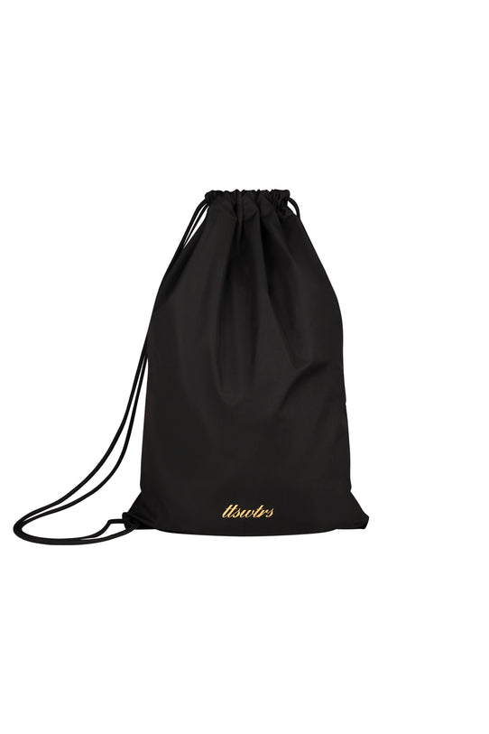Black drawstring bag