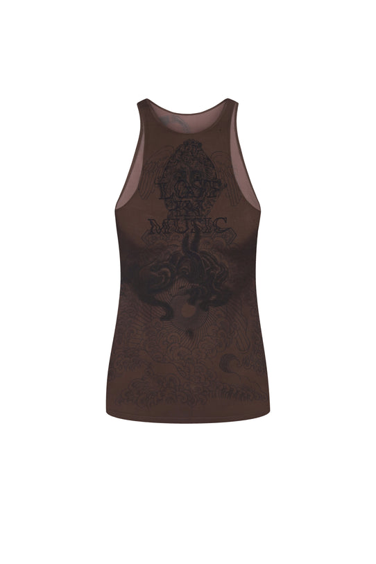 Tattooed Brown Tank Top