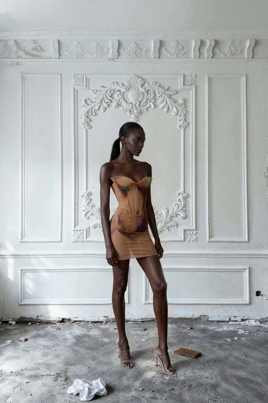 Sketchskin Dress with Corset