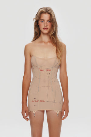 Slimming mesh corset dress