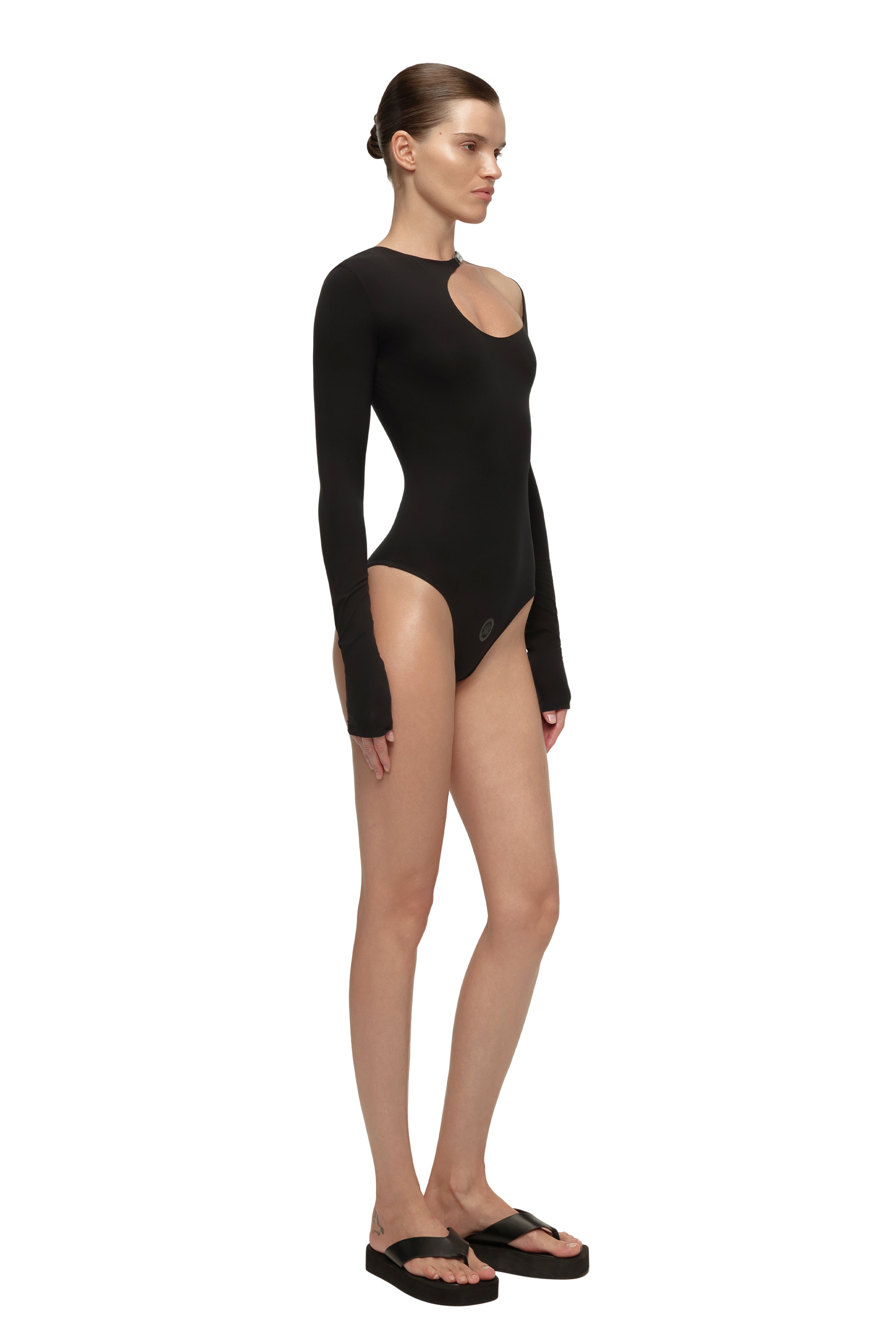 Kai Black Cut-Out Bodysuit