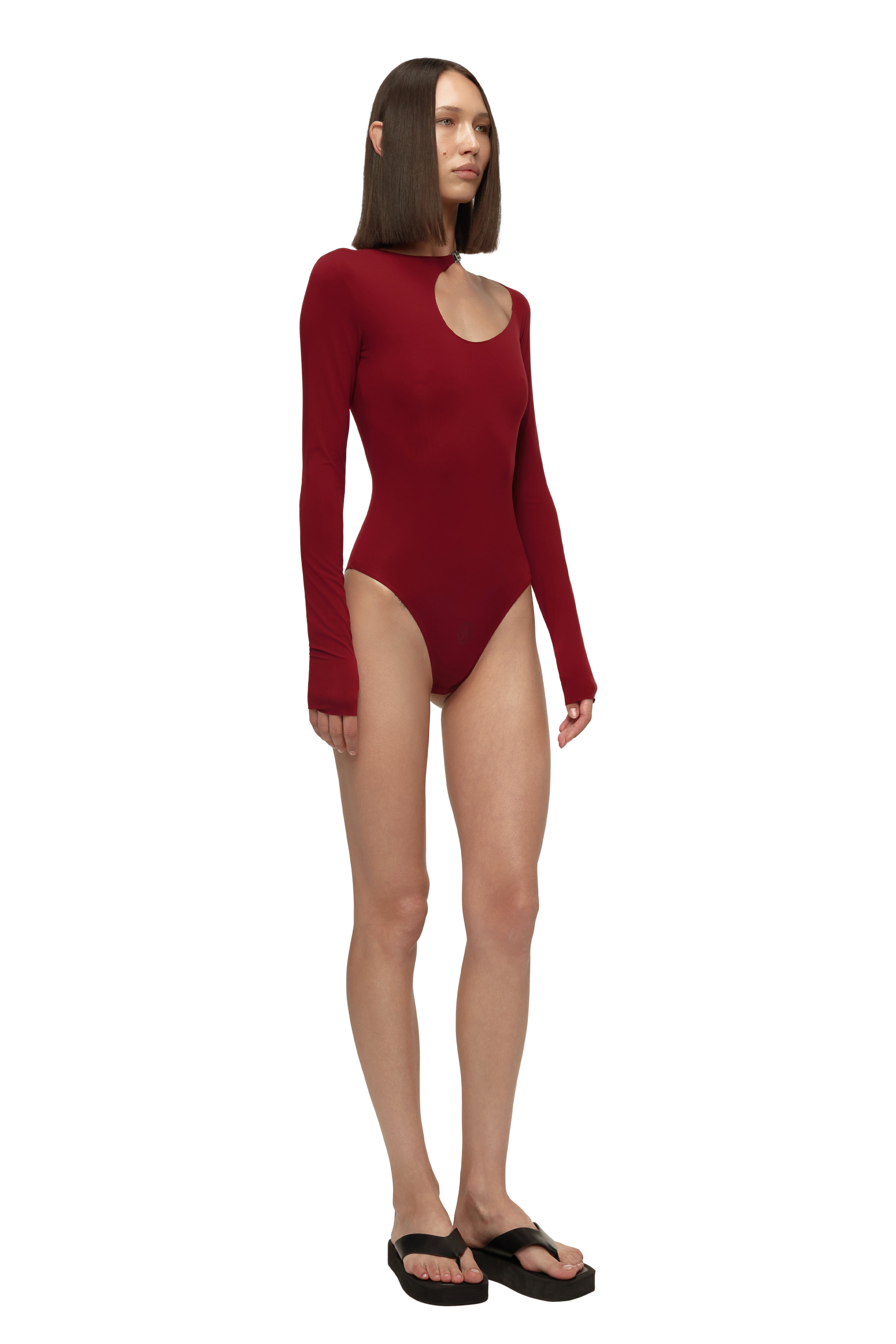 Kai Burgundy Cut-Out Bodysuit