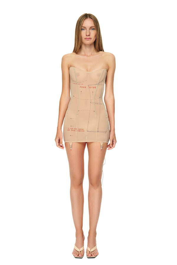 Slimming mesh corset dress