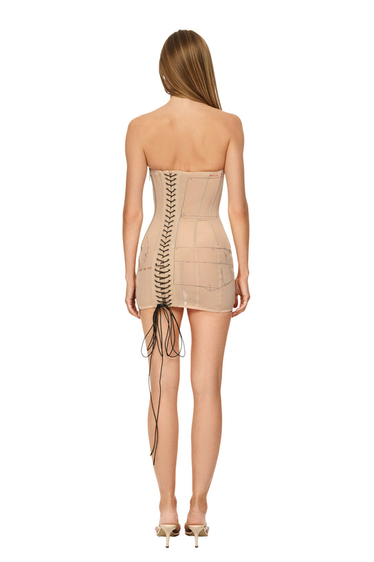 Slimming mesh corset dress