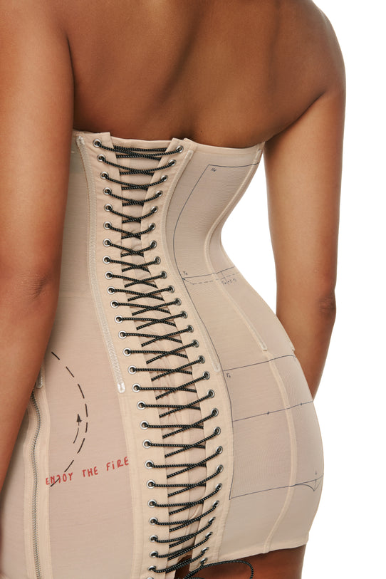 Slimming mesh corset dress