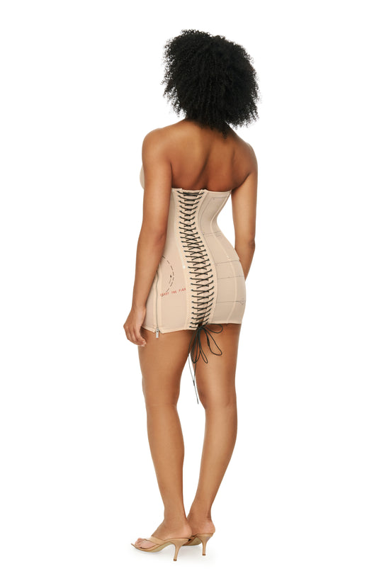 Slimming mesh corset dress