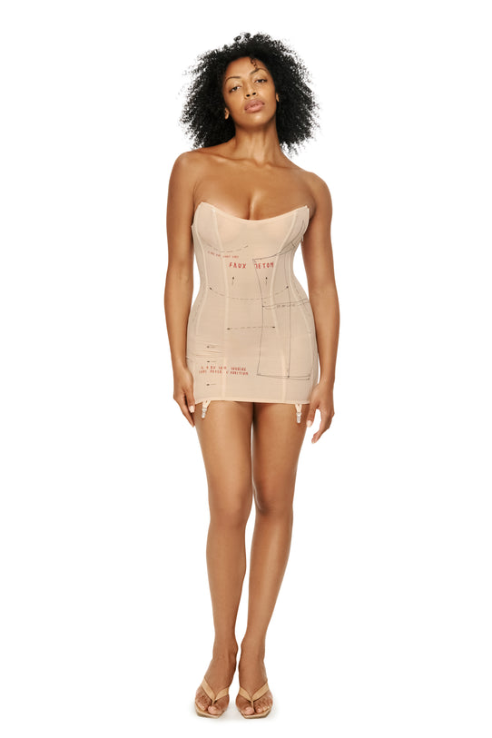 Slimming mesh corset dress