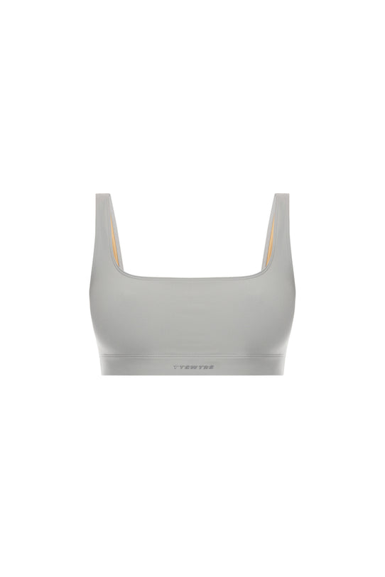 Gray Decollete Top
