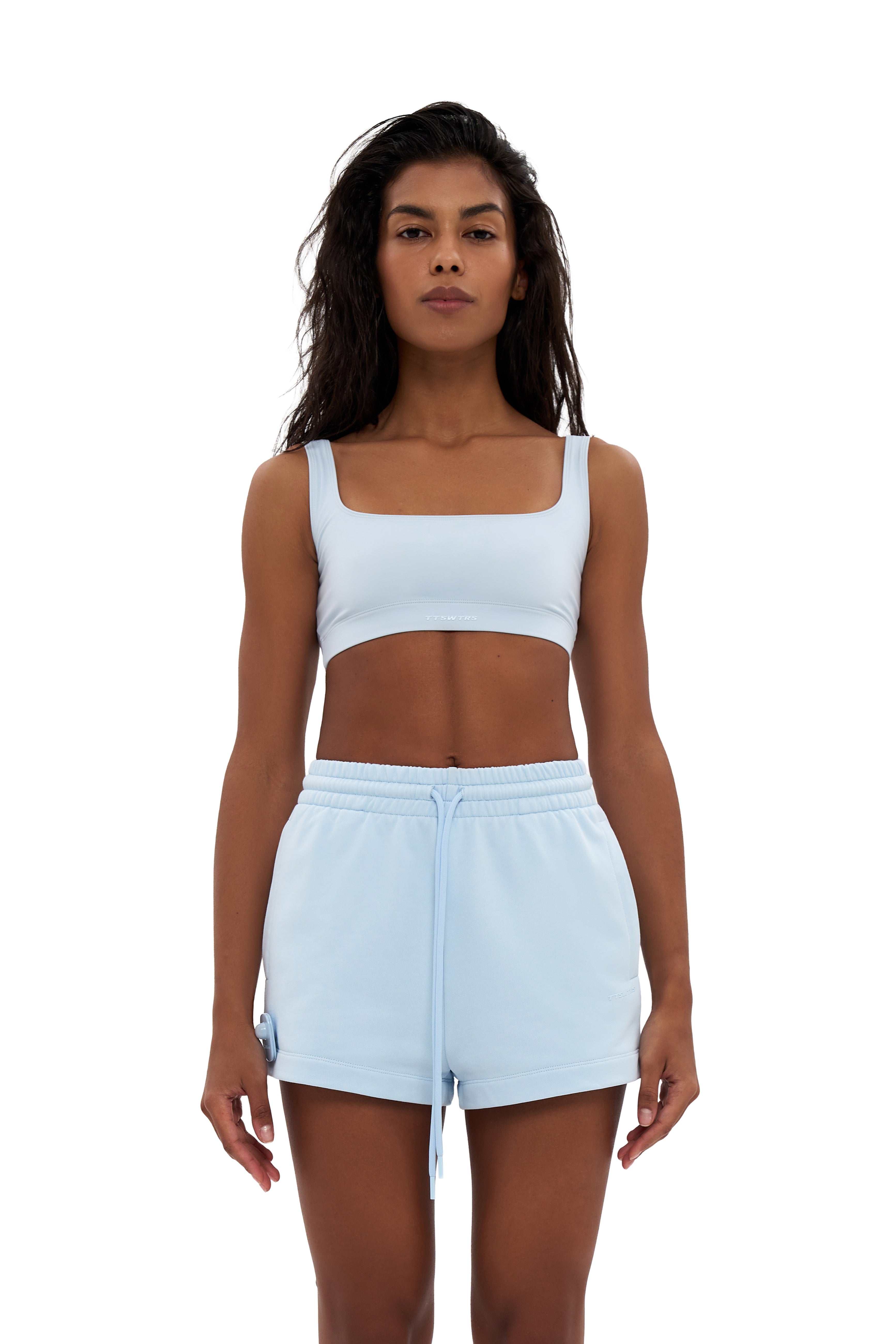 Blue Decollete Top
