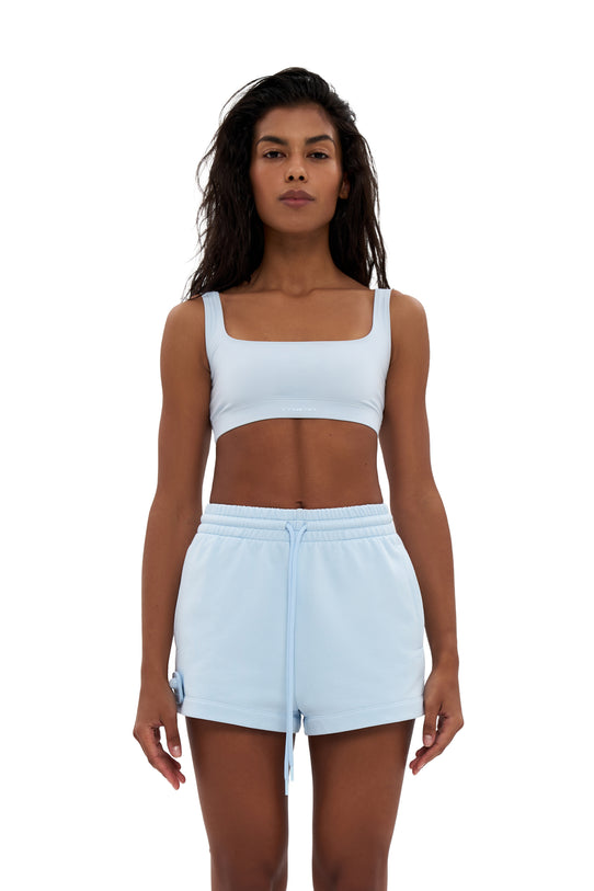 Blue Decollete Top