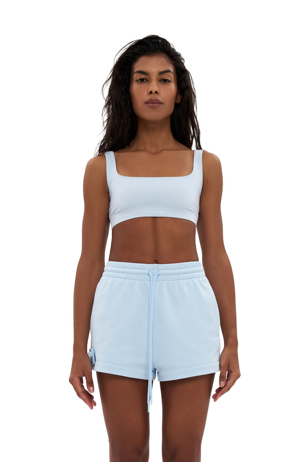 Blue Decollete Top
