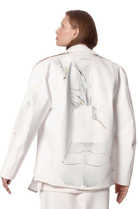 White lacquer “ROBOT” jacket