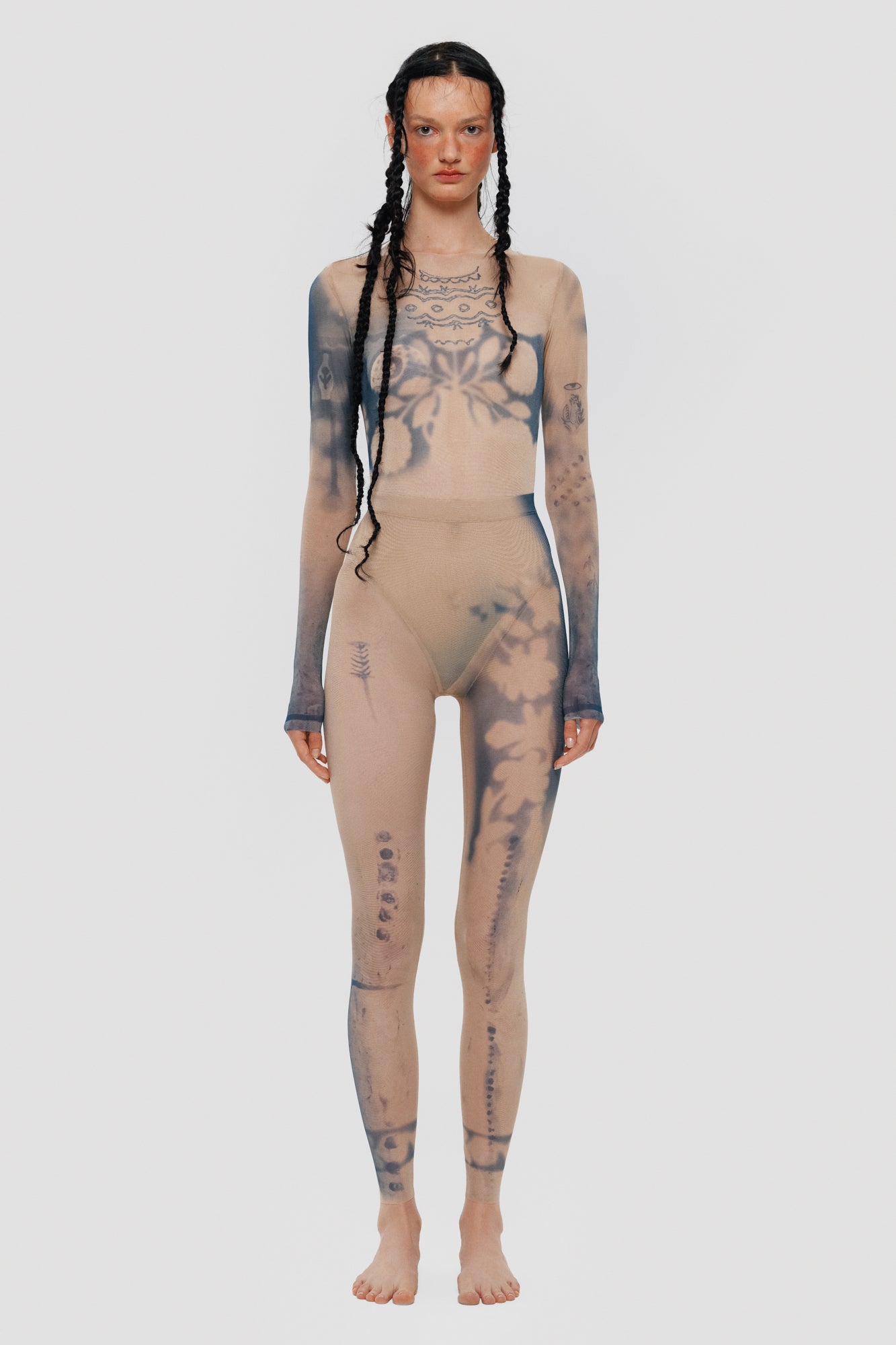 Mesh Leggings "SPRING FLOWERS"