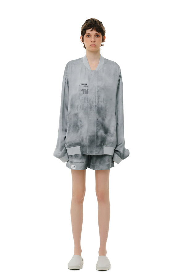 Grey Silk Bomber