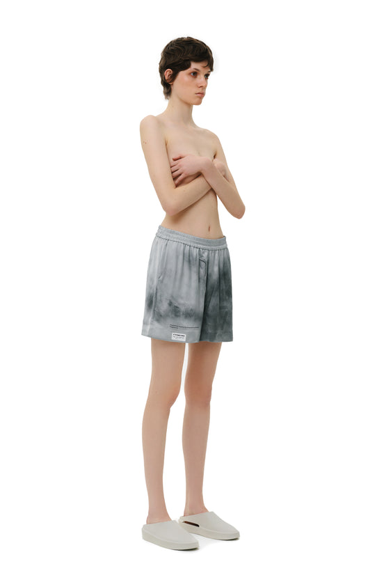 Grey Silk Shorts