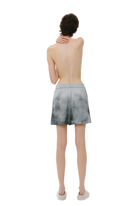 Grey Silk Shorts
