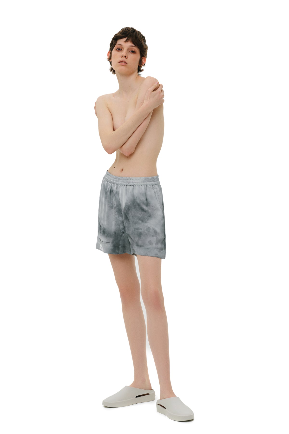 Grey Silk Shorts