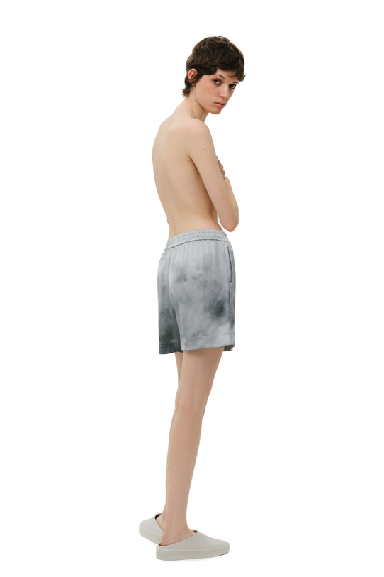 Grey Silk Shorts