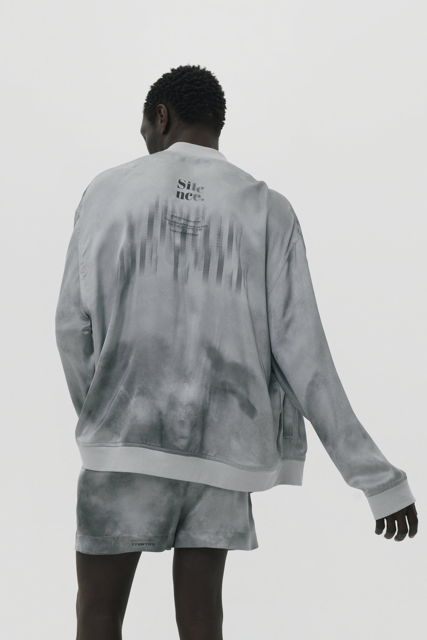 Grey Silk Bomber