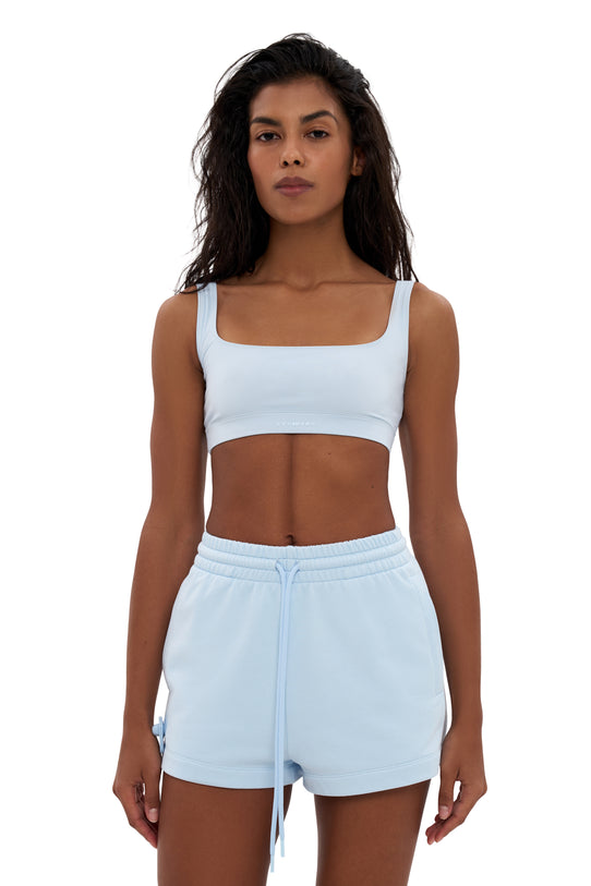 Blue Decollete Top