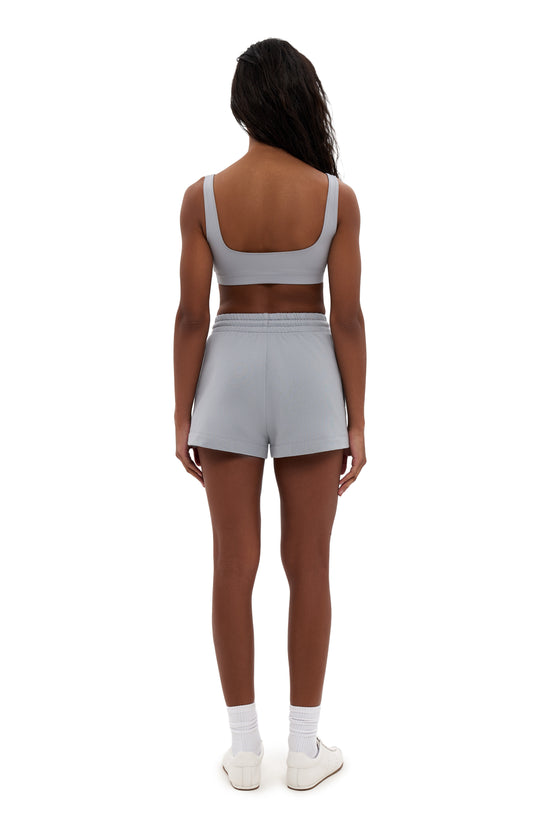 Gray Decollete Top