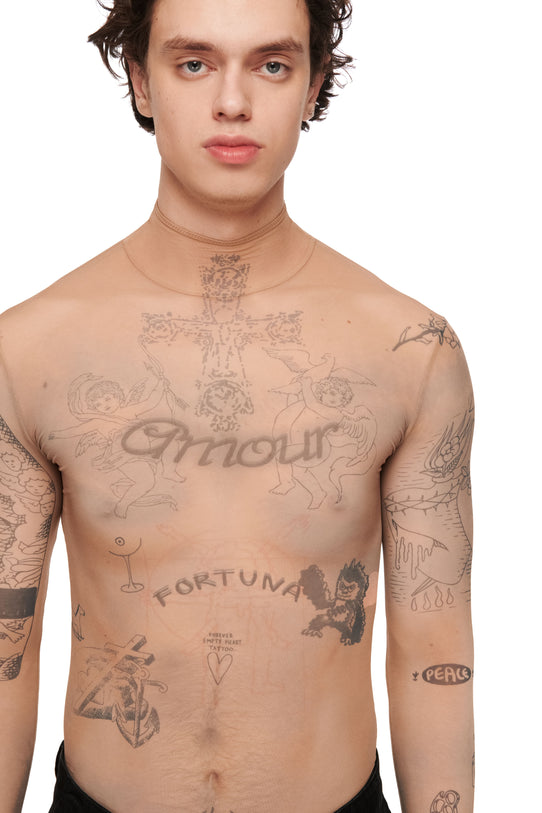 Tattooed Beige Longsleeve