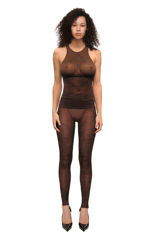 Tattooed Brown Tank Top