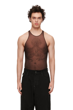 Tattooed Brown Tank Top