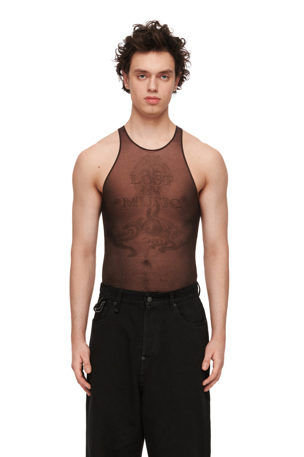 Tattooed Brown Tank Top