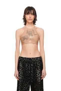 Tattooed lacquer Beige Top