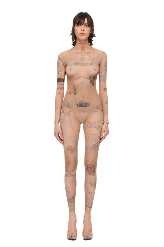 Tattooed Beige Longsleeve