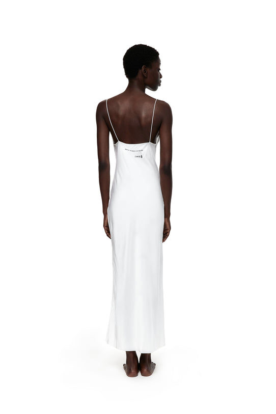 White silk dress with lace